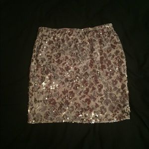 Gold Sequin Mini Skirt